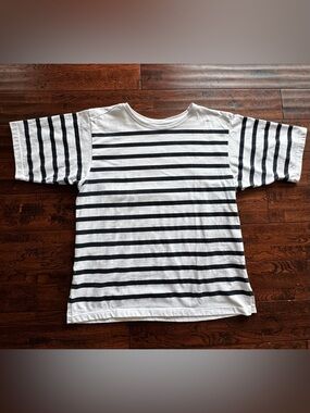 Women’s Short Sleeve Picasso Breton Tee Made in Spain White & Blue stripes